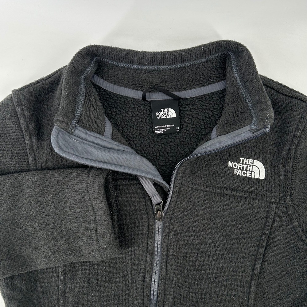 The North Face Fleece Jacket Womens XS Gray Sherpa Lined Full Zip Gorpcore